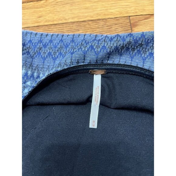 Free People Women's Blue Beaded Boho Mini Dress Size Medium Aztec - Picture 3 of 5